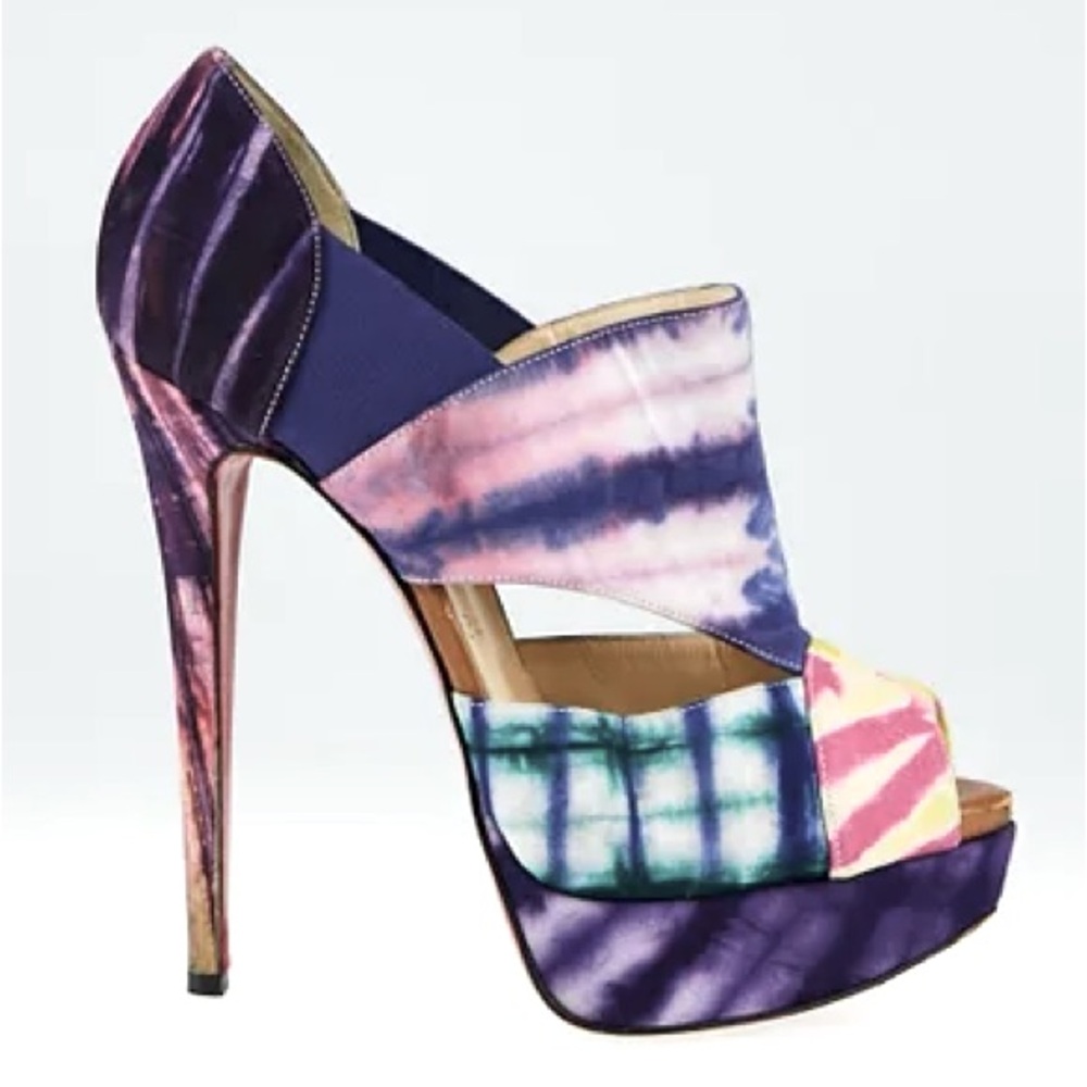 Christian Louboutin Pitou Multi-coloured Cutout Platform Pumps Size 36 - Picture 4 of 6